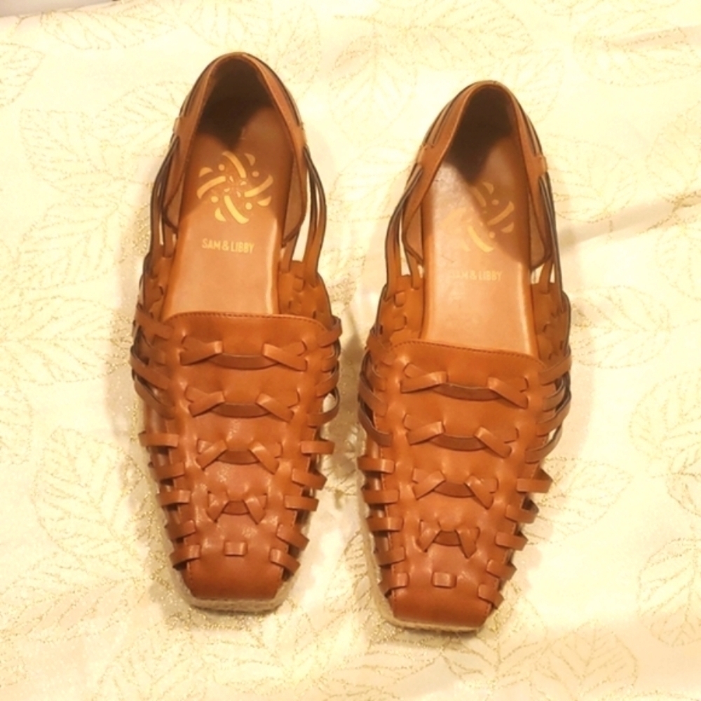 Sam & Libby Women's Asha Espadrille Saddle Slip On Shoes Brown Size 9